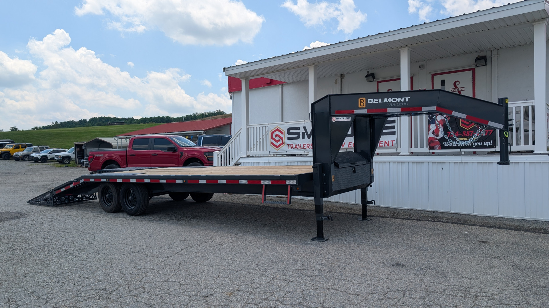 New 2025 Belmont 20+4 Deckover Gooseneck w/ Full Width Wedge Ramps