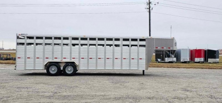 New 2025 Duralite 90 x 25 Trail Drive Aluminum Stock / Stock Combo Trailer