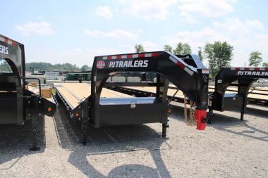 New 2026 PJ Trailers 40' 12K GVWR SR GOOSENECK EQUIPMENT TRAILER WITH SLIDING RAMPS 49090 Equipment Trailer