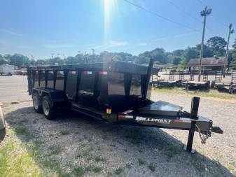 New 2025 Hillcrest Trailers 7x16 17.6 w/ tube ramps and hyd jack Dump Trailer