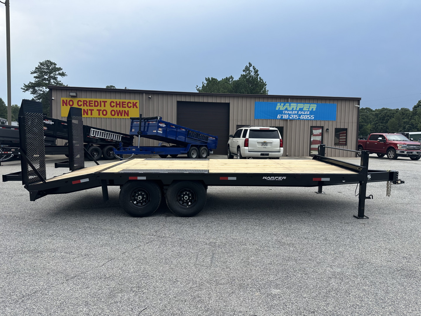 New 2025 GPS 20' DECKOVER EQUIPMENT HAULER 14K WITH 16K SPRING LOADED RAMPS
