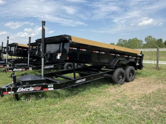 New 83 X14' LIBERTY 16K TELESCOPIC  Dump Trailer w/Tarp & Ramps
