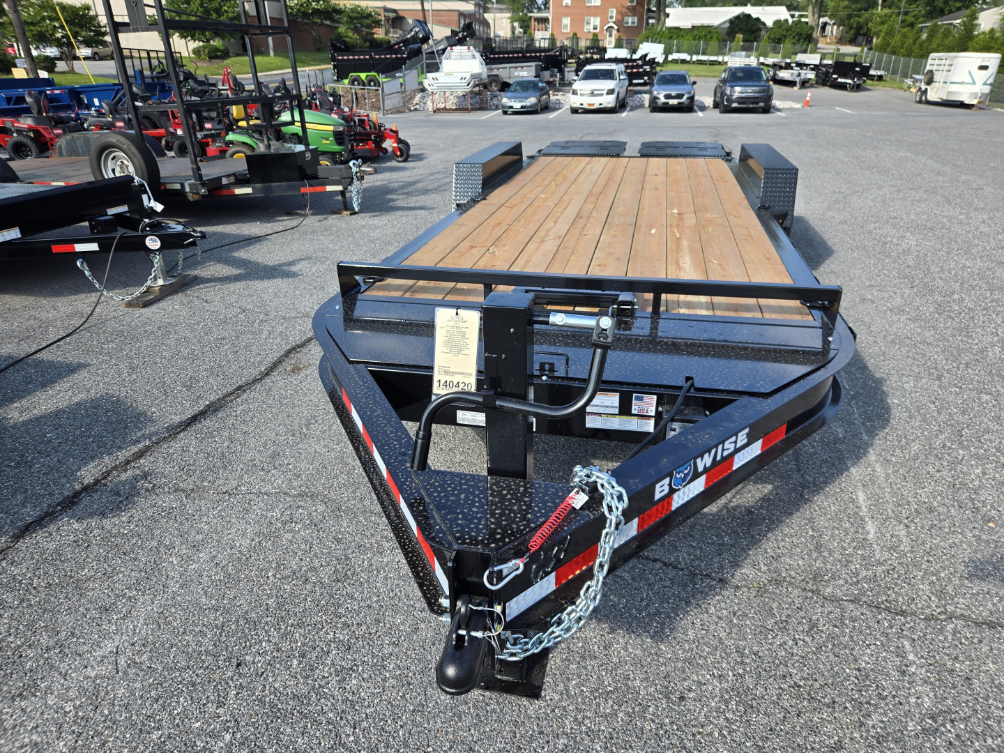 New 7 x 20 BWISE EF20-14-HD Equipment Trailer, 15.4K GVWR ***I-Beam Frame, Full-Width Ramps, Winch Mount, 3' Self-Cleaning Dovetail