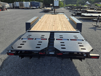 New 7 x 20 BWISE EF20-14-HD Equipment Trailer, 15.4K GVWR ***I-Beam Frame, Full-Width Ramps, Winch Mount, 3' Self-Cleaning Dovetail