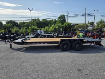 New 7 x 20 BWISE EF20-14-HD Equipment Trailer, 15.4K GVWR ***I-Beam Frame, Full-Width Ramps, Winch Mount, 3' Self-Cleaning Dovetail