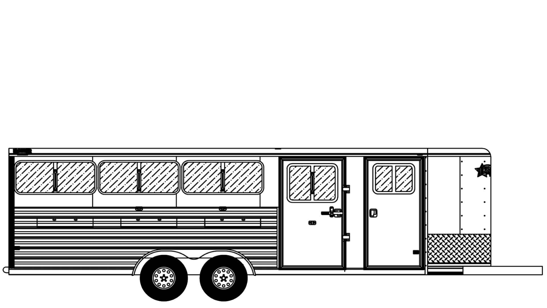 New 2026 Frontier 8 x 20 Stock Low 8 Pen/ Stock Combo Trailer