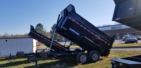 New 7 x 12 Sure-Trac HD Telescopic 4ft High Side Dump Trailer 14k