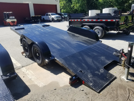 New 7 x 18 BWISE Hydraulic Tilt Equipment/ Car Hauler Trailer 10k