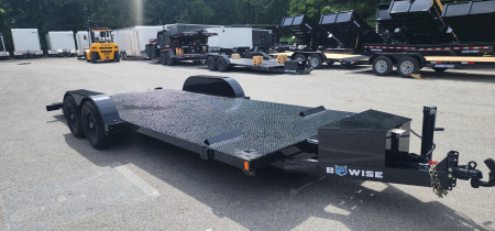 New 7 x 18 BWISE Hydraulic Tilt Equipment/ Car Hauler Trailer 10k
