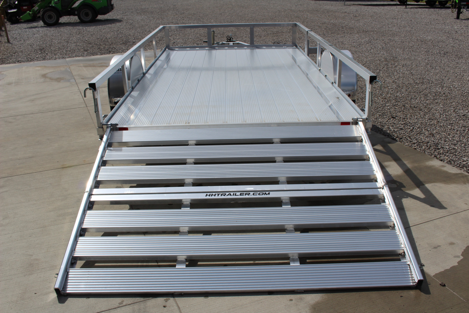 New 2025 H & H 6.4' x 12' Aluminum Utility Trailer - BiFold Ramp - Extruded Aluminum Deck - 2990# GVW