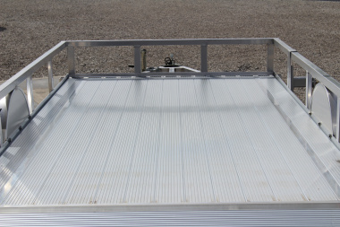 New 2025 H & H 6.4' x 12' Aluminum Utility Trailer - BiFold Ramp - Extruded Aluminum Deck - 2990# GVW