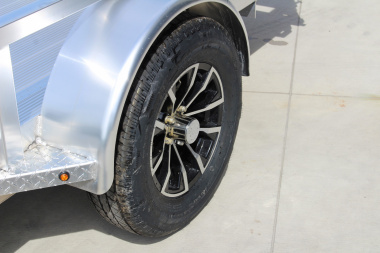 New 2025 H & H 6.4' x 12' Aluminum Utility Trailer - BiFold Ramp - Extruded Aluminum Deck - 2990# GVW