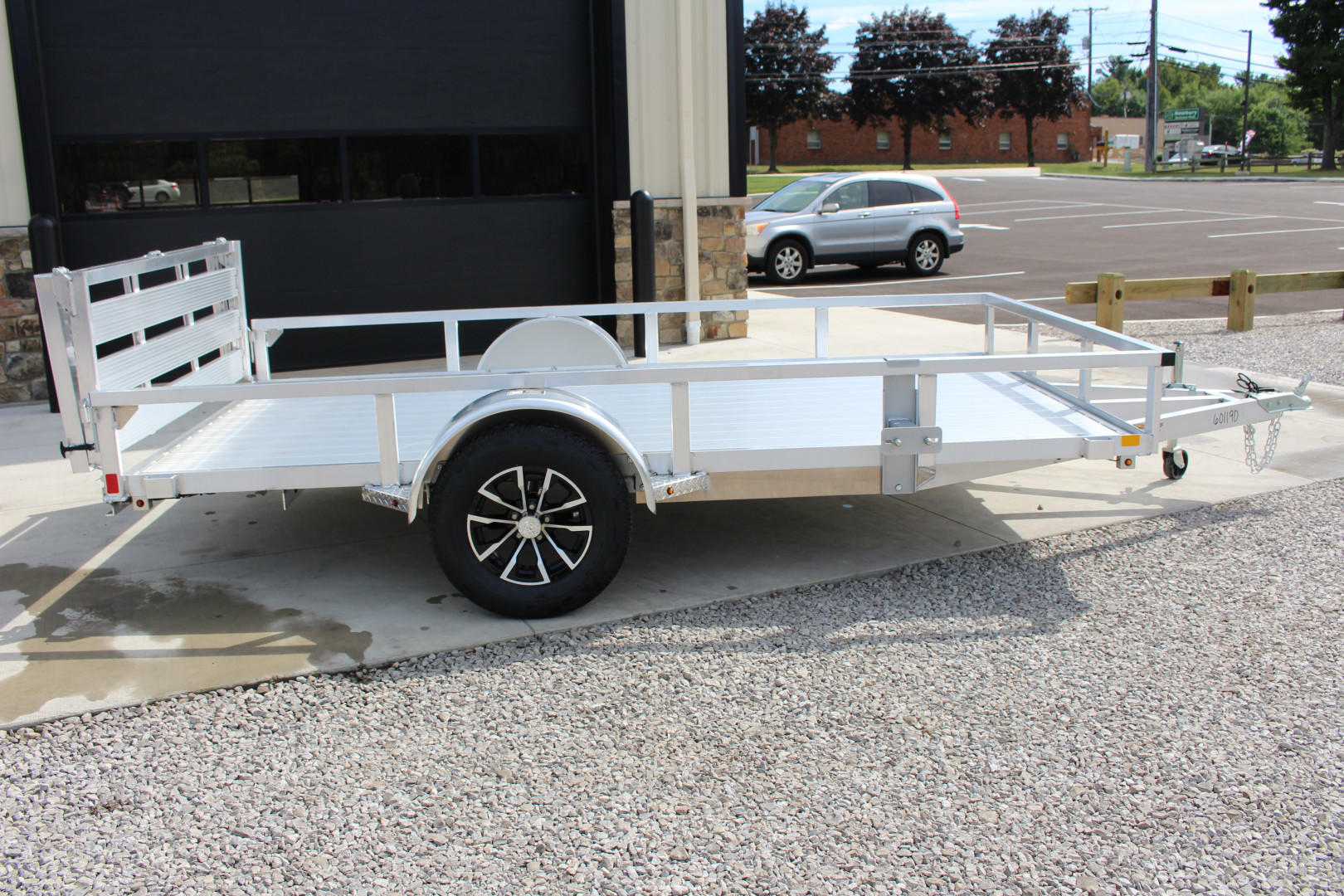 New 2025 H & H 6.4' x 12' Aluminum Utility Trailer - BiFold Ramp - Extruded Aluminum Deck - 2990# GVW