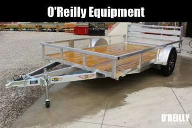 New 2025 H & H 6.10' x 12' Aluminum Utility Trailer - BiFold Ramp - 2990# GVW