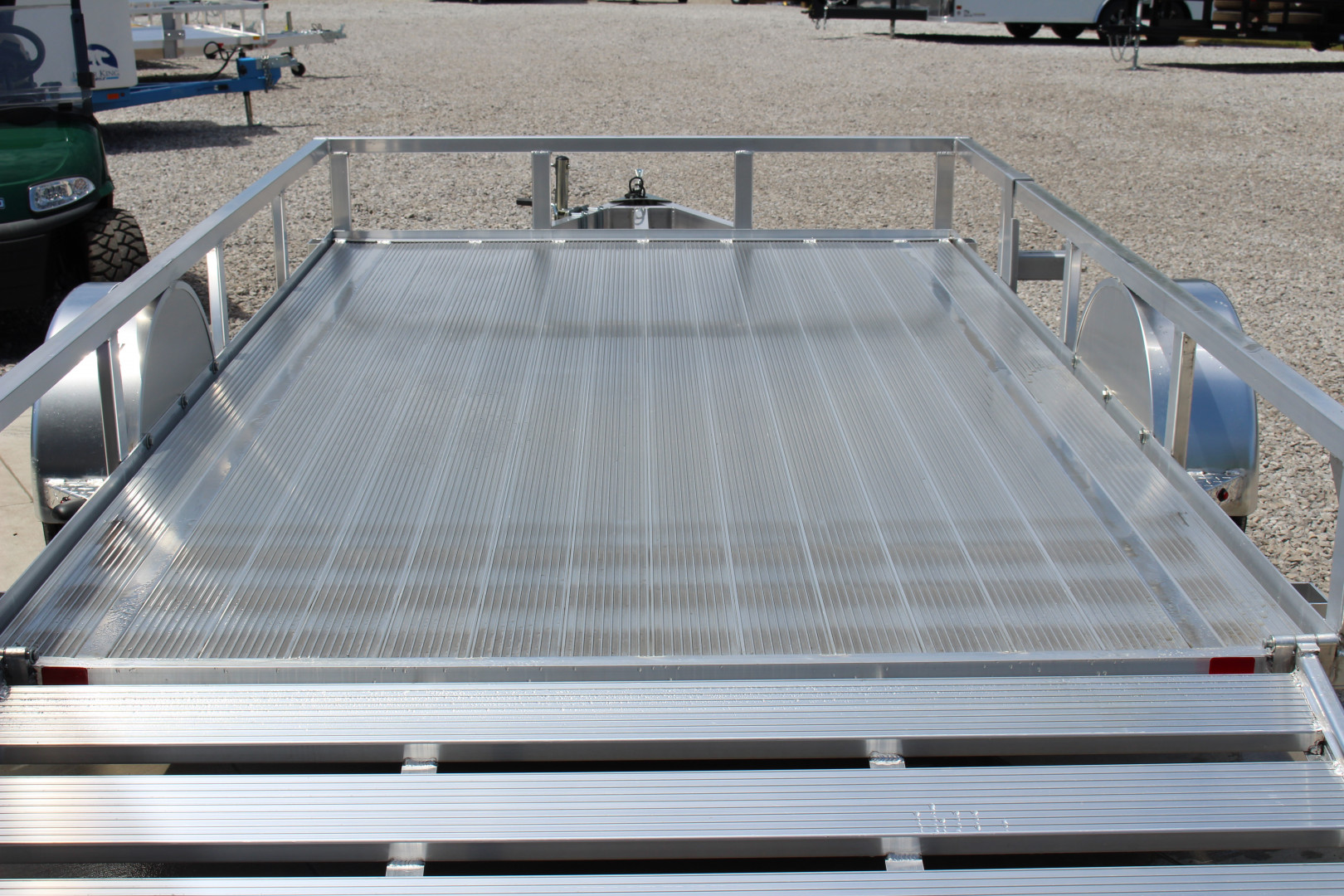 New 2025 H & H 6.10' x 12' Aluminum Utility Trailer - BiFold Ramp - Extruded Aluminum Deck - 2990# GVW