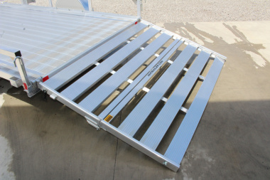 New 2025 H & H 6.10' x 12' Aluminum Utility Trailer - BiFold Ramp - Extruded Aluminum Deck - 2990# GVW