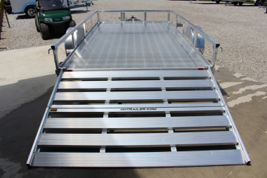 New 2025 H & H 6.10' x 12' Aluminum Utility Trailer - BiFold Ramp - Extruded Aluminum Deck - 2990# GVW