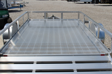 New 2025 H & H 6.10' x 12' Aluminum Utility Trailer - BiFold Ramp - Extruded Aluminum Deck - 2990# GVW
