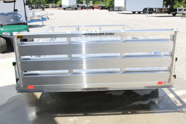 New 2025 H & H 6.10' x 12' Aluminum Utility Trailer - BiFold Ramp - Extruded Aluminum Deck - 2990# GVW