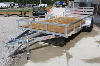 New 2025 H & H 6' 10  x 14' Aluminum Utility Trailer - BiFold Ramp - 2990# GVW