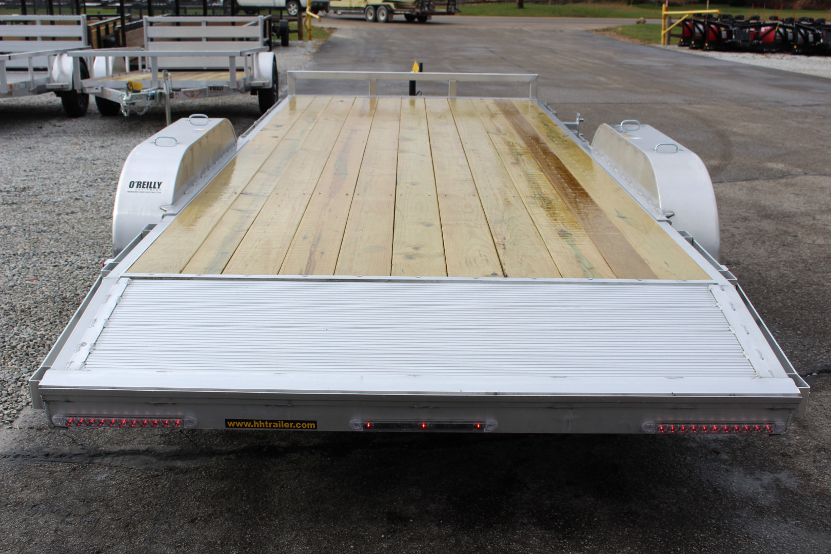 New 2025 H & H Trailer 7' x 18' Heavy Duty Aluminum Car Hauler - Slide In Ramps - 7000# GVW