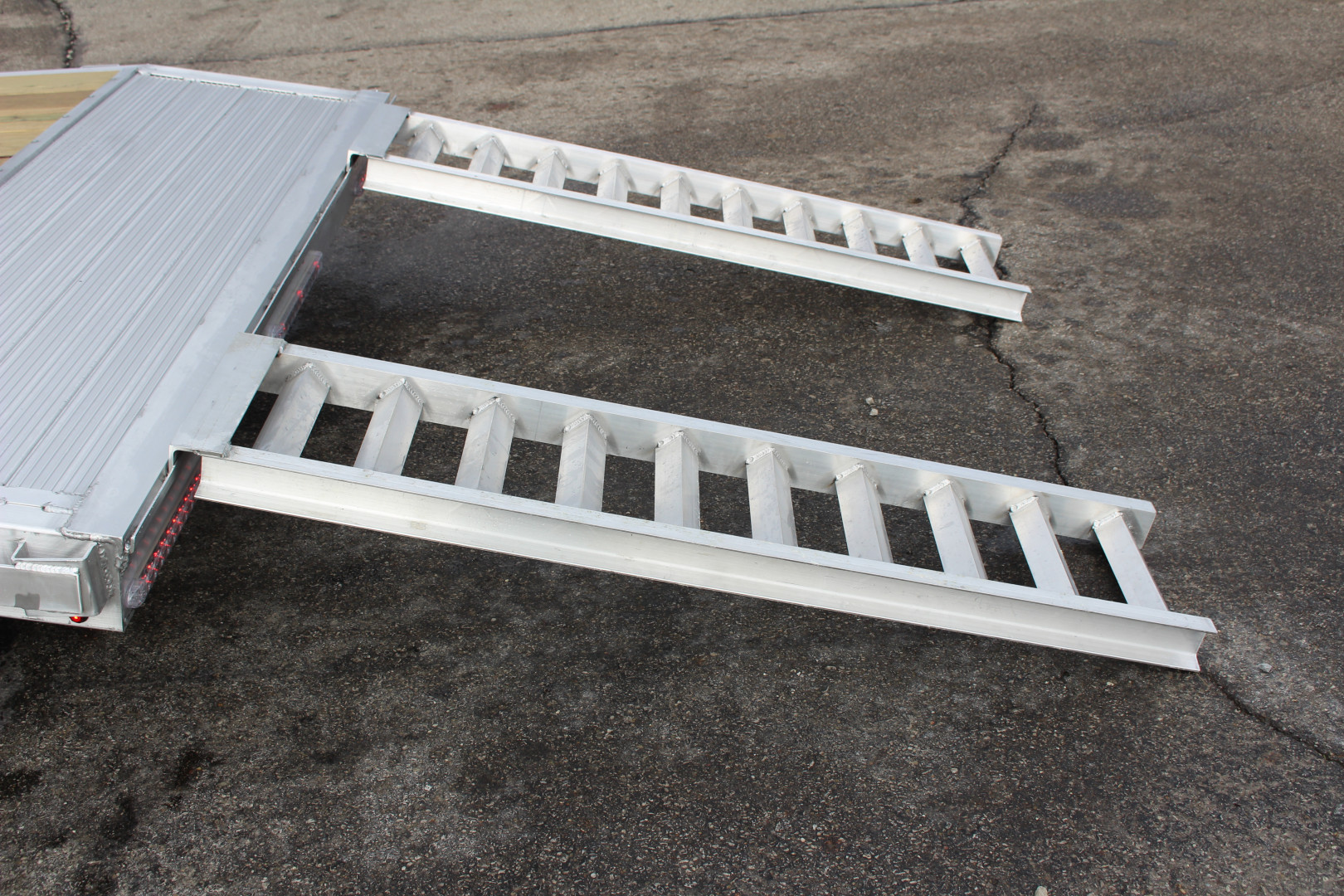 New 2025 H & H Trailer 7' x 18' Heavy Duty Aluminum Car Hauler - Slide In Ramps - 7000# GVW