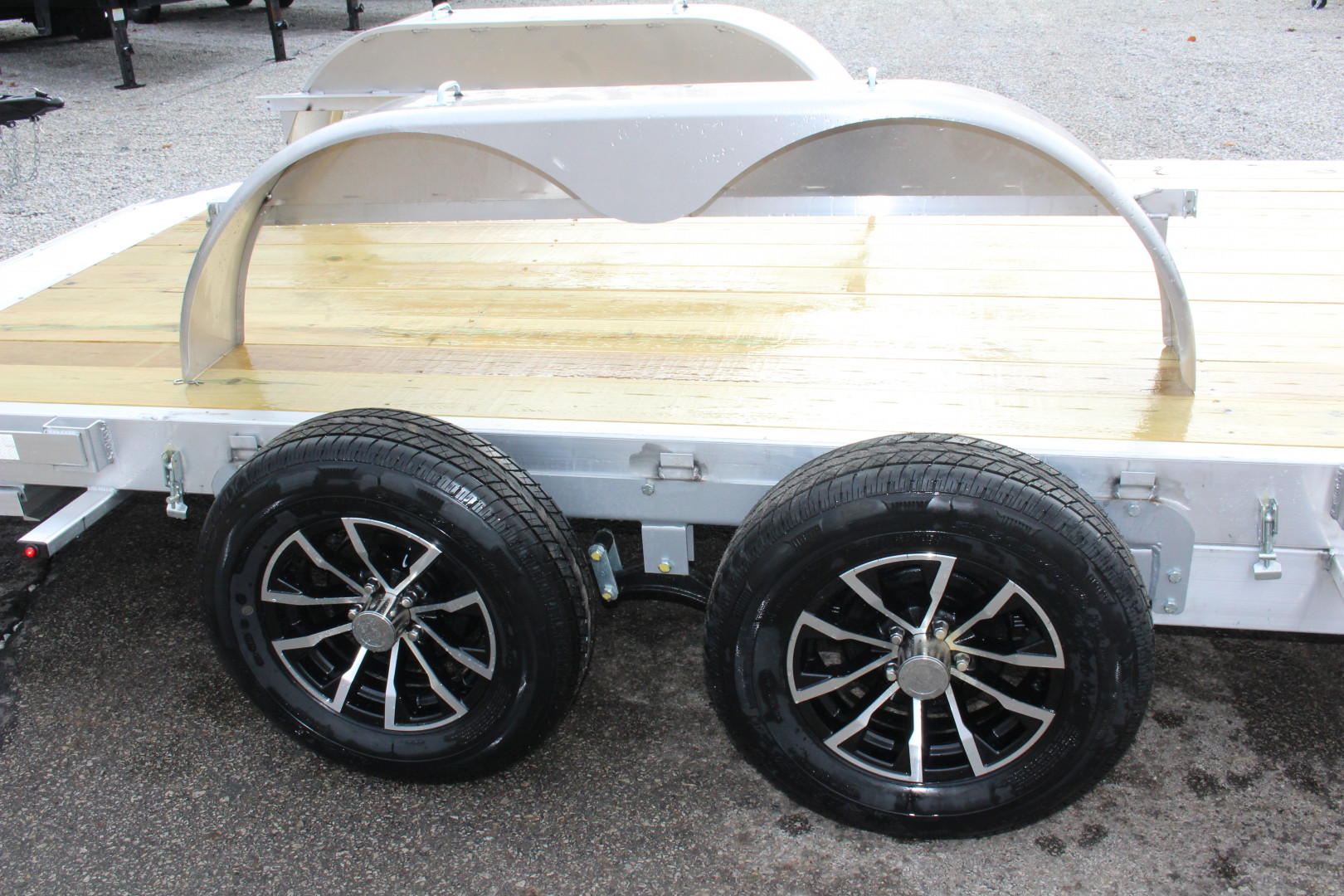 New 2025 H & H Trailer 7' x 18' Heavy Duty Aluminum Car Hauler - Slide In Ramps - 7000# GVW