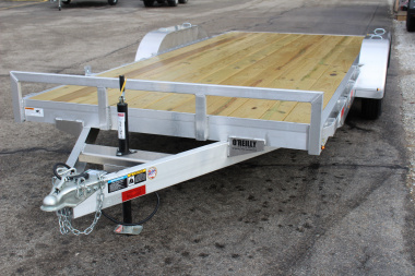 New 2025 H & H Trailer 7' x 18' Heavy Duty Aluminum Car Hauler - Slide In Ramps - 7000# GVW