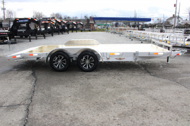 New 2025 H & H Trailer 7' x 18' Heavy Duty Aluminum Car Hauler - Slide In Ramps - 7000# GVW