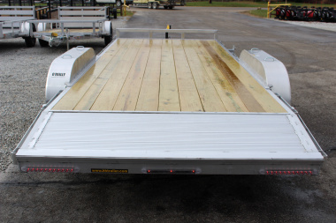 New 2025 H & H Trailer 7' x 18' Heavy Duty Aluminum Car Hauler - Slide In Ramps - 7000# GVW