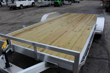 New 2025 H & H Trailer 7' x 18' Heavy Duty Aluminum Car Hauler - Slide In Ramps - 7000# GVW