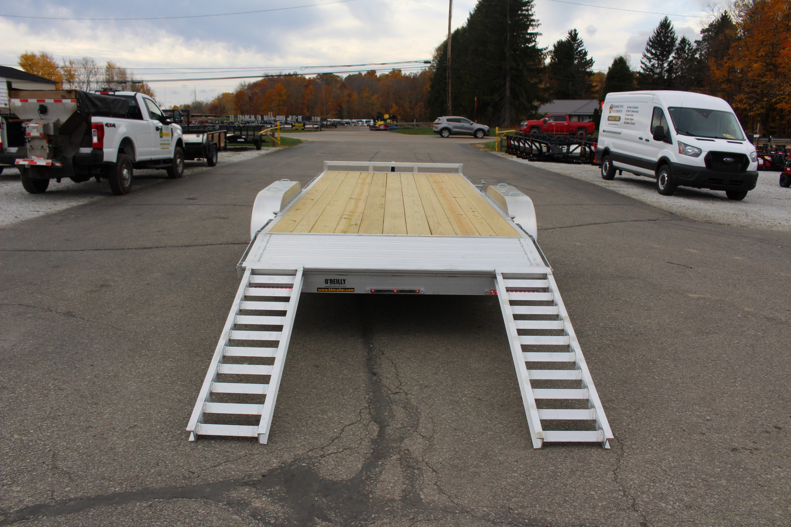 New 2025 H & H Trailer 7' x 18' Heavy Duty Aluminum Car Hauler - Slide In Ramps - 9900# GVW