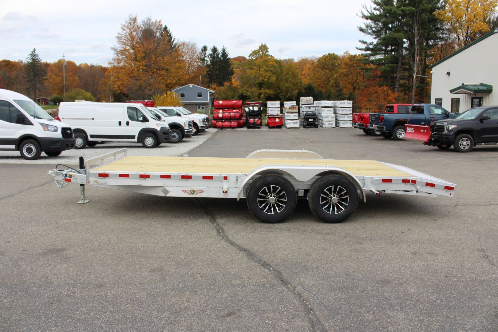 New 2025 H & H Trailer 7' x 18' Heavy Duty Aluminum Car Hauler - Slide In Ramps - 9900# GVW