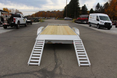 New 2025 H & H Trailer 7' x 18' Heavy Duty Aluminum Car Hauler - Slide In Ramps - 9900# GVW