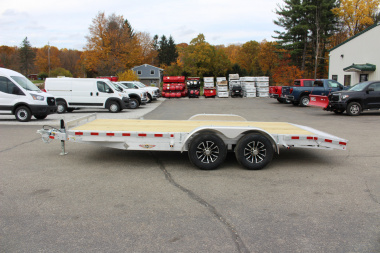 New 2025 H & H Trailer 7' x 18' Heavy Duty Aluminum Car Hauler - Slide In Ramps - 9900# GVW