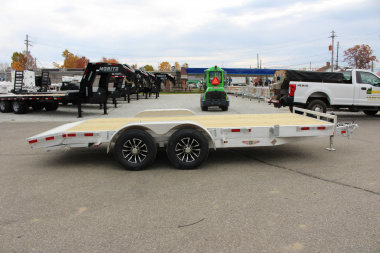 New 2025 H & H Trailer 7' x 18' Heavy Duty Aluminum Car Hauler - Slide In Ramps - 9900# GVW