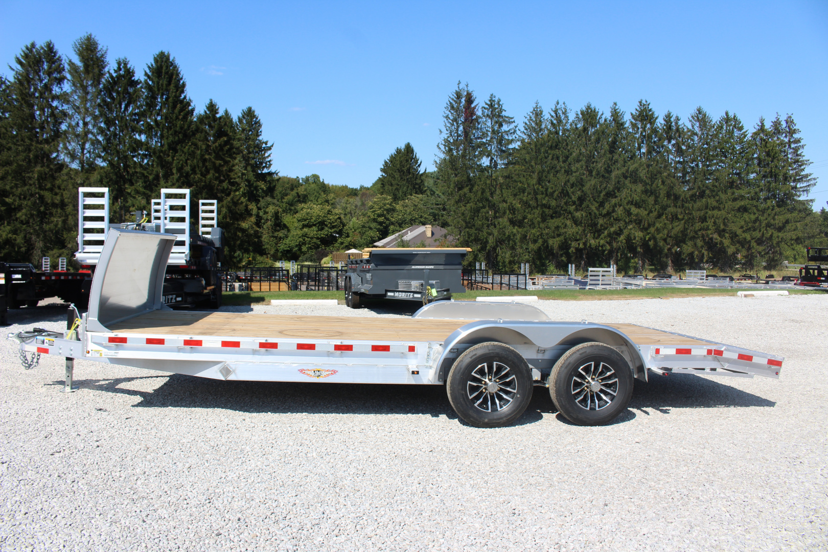New 2025 H & H Trailer 7' x 20' Heavy Duty Aluminum Car Hauler - Slide In Ramps - 9900# GVW