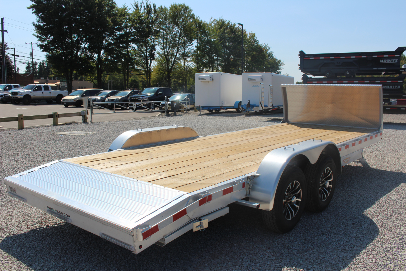 New 2025 H & H Trailer 7' x 20' Heavy Duty Aluminum Car Hauler - Slide In Ramps - 9900# GVW