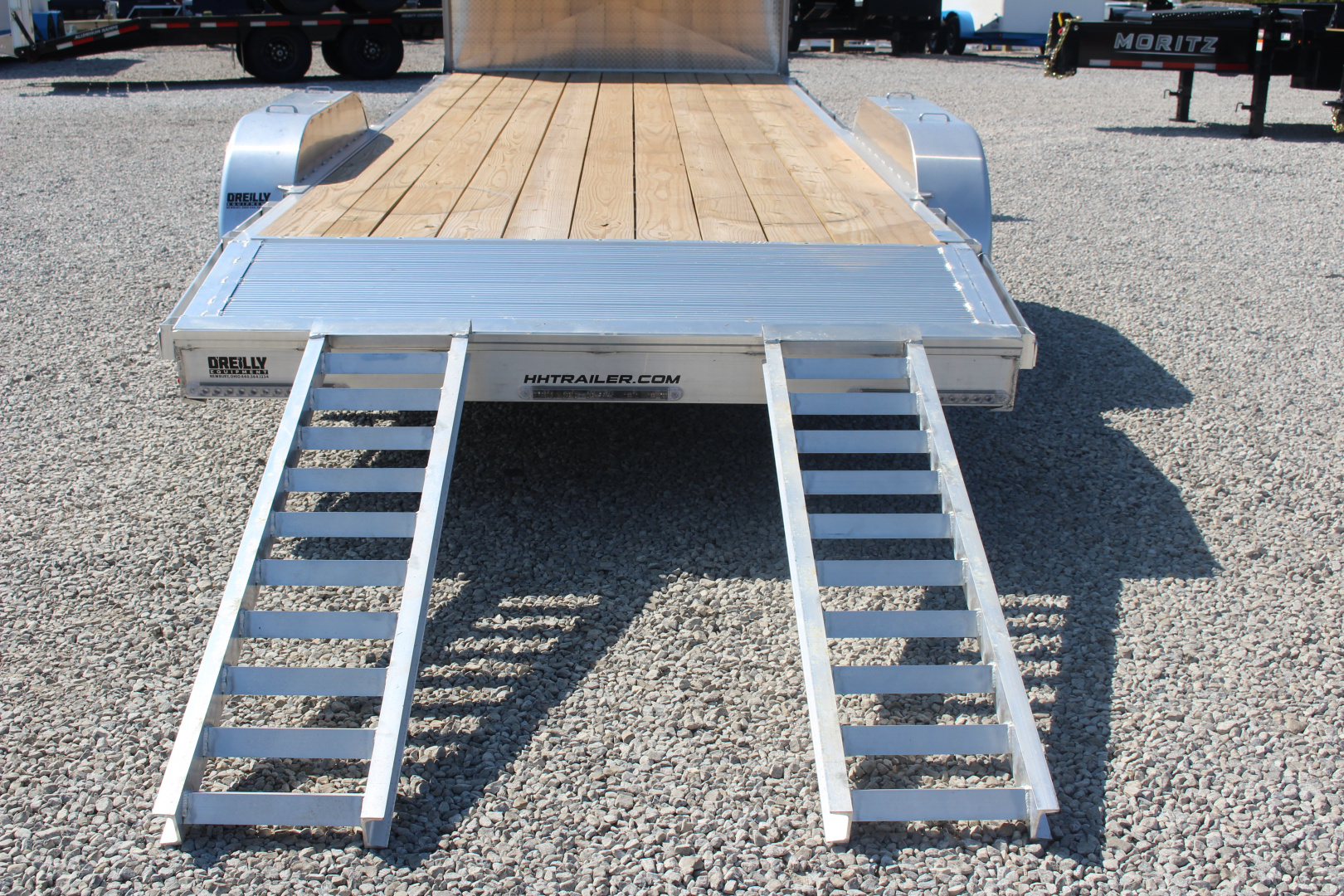 New 2025 H & H Trailer 7' x 20' Heavy Duty Aluminum Car Hauler - Slide In Ramps - 9900# GVW