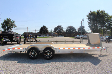 New 2025 H & H Trailer 7' x 20' Heavy Duty Aluminum Car Hauler - Slide In Ramps - 9900# GVW