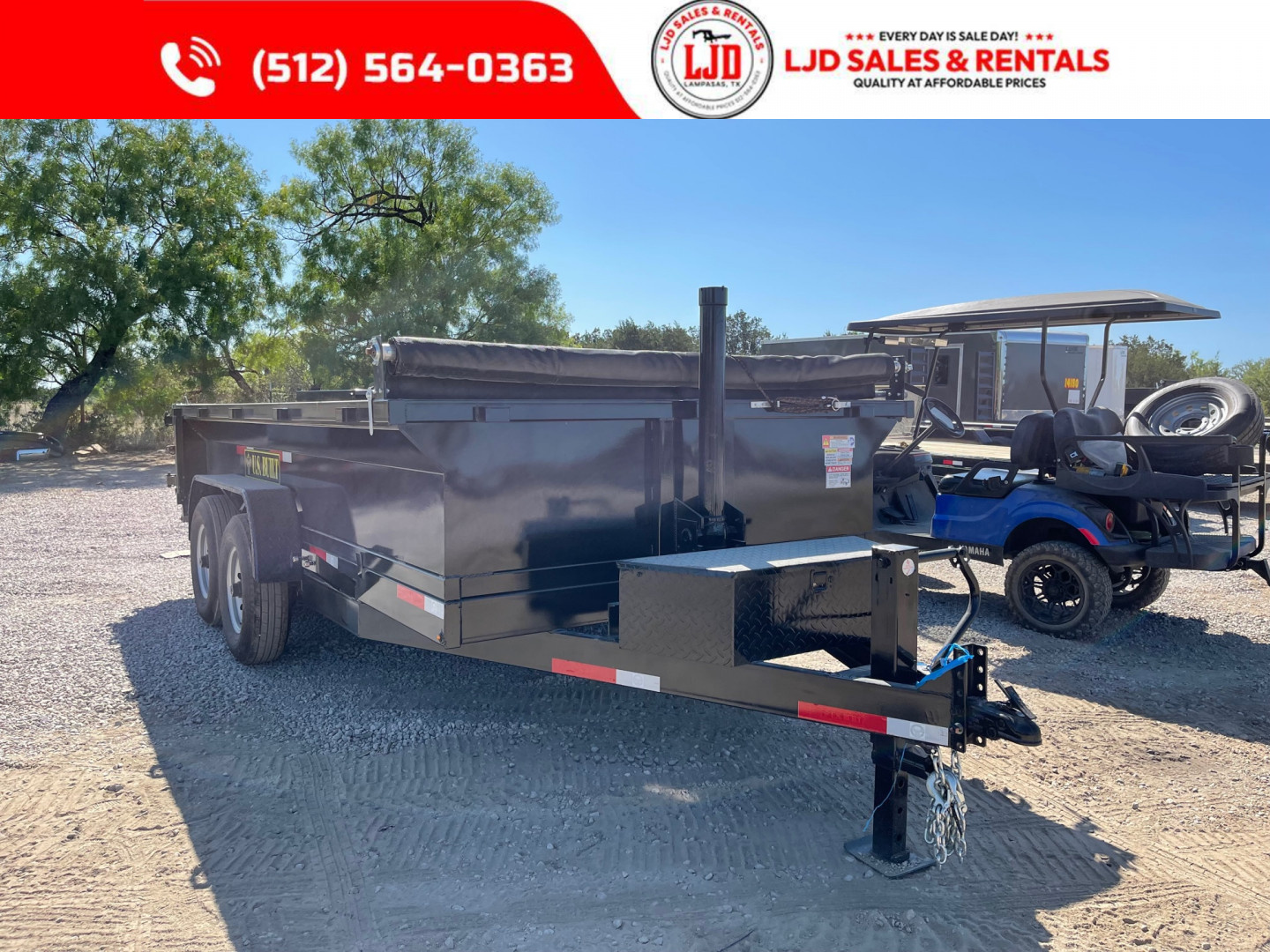 New 2025 US Built - Dump Trailer 14'X2' - Tarp - Ramps - 14K GVWR