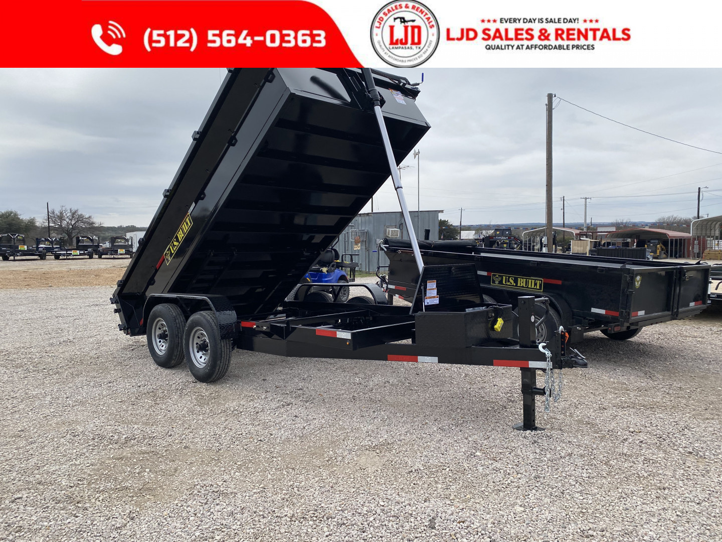 New 2025 US Built - Dump Trailer 14'X2' - Tarp - Ramps - 14K GVWR