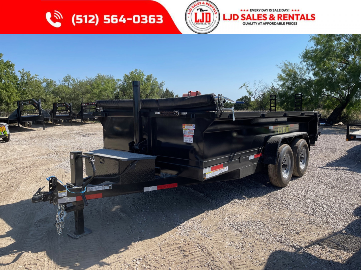 New 2025 US Built - Dump Trailer 14'X2' - Tarp - Ramps - 14K GVWR