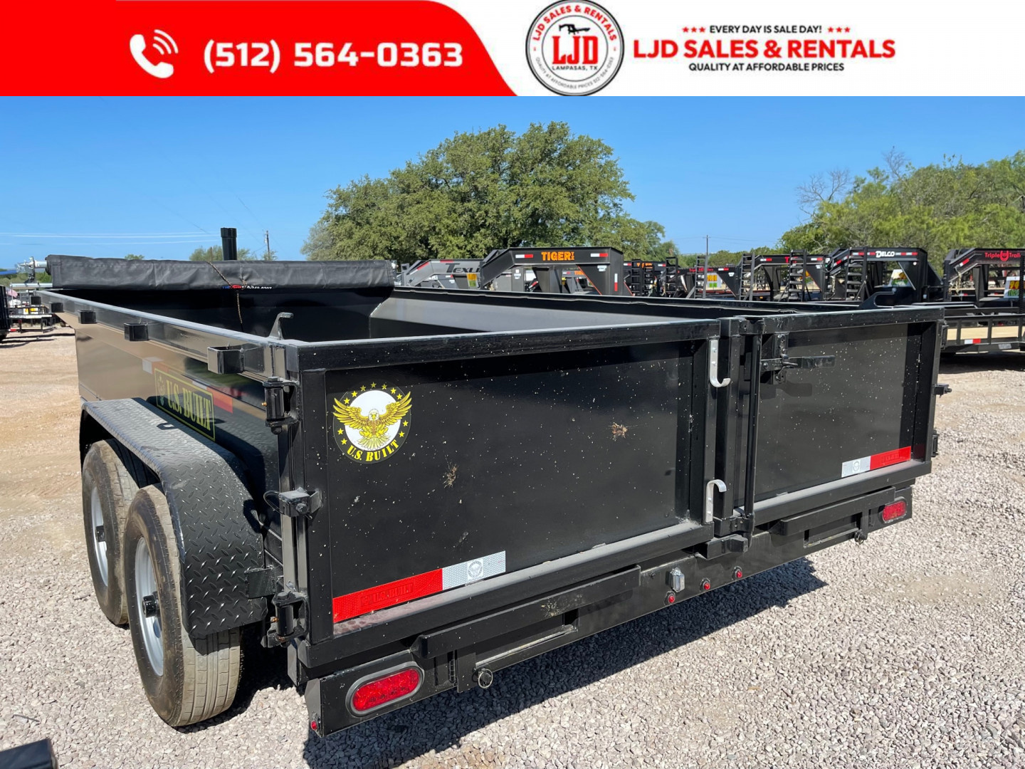 New 2025 US Built - Dump Trailer 14'X2' - Tarp - Ramps - 14K GVWR