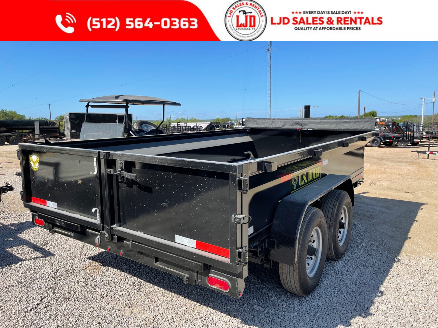 New 2025 US Built - Dump Trailer 14'X2' - Tarp - Ramps - 14K GVWR