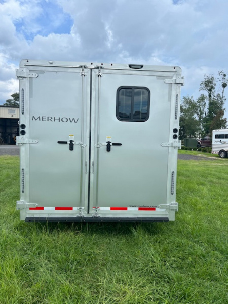 New 2025 Merhow Trailers 8' wide 3 horse w/ 12' living quarters Horse Trailer