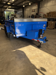 New 2026 BWISE 7x12 -14K Dump Trailer - Ramps - Tarp Kit - 7 GA Floor - BLUE