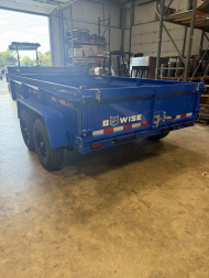 New 2026 BWISE 7x12 -14K Dump Trailer - Ramps - Tarp Kit - 7 GA Floor - BLUE