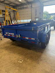 New 2026 BWISE 7x12 -14K Dump Trailer - Ramps - Tarp Kit - 7 GA Floor - BLUE
