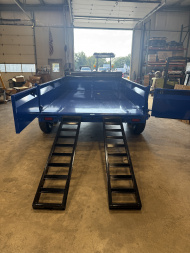 New 2026 BWISE 7x12 -14K Dump Trailer - Ramps - Tarp Kit - 7 GA Floor - BLUE